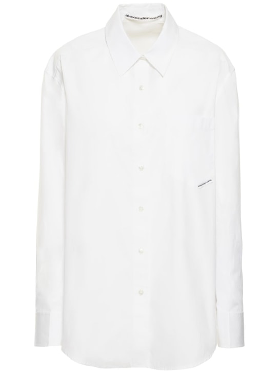Alexander Wang: Camisa de algodón con canesú plano - women_0 | Luisa Via Roma