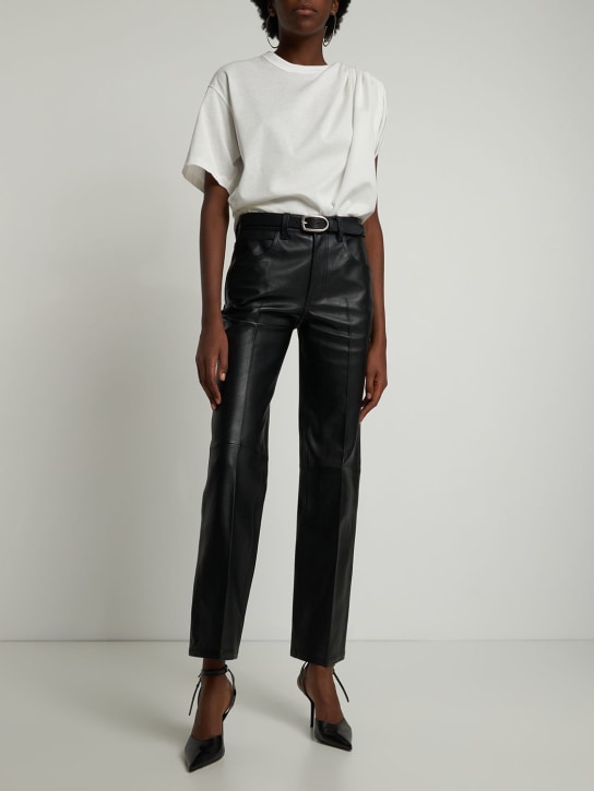 Alexander Wang: Lässige, gerade Hose in mittlerer Bundhöhe - Schwarz - women_1 | Luisa Via Roma