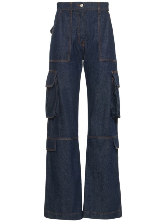 MSGM: Cotton denim straight jeans w/pockets - women_0 | Luisa Via Roma