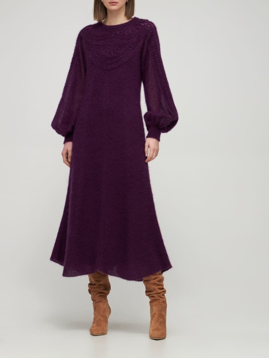 Alberta Ferretti: Robe courte en maille de mohair mélangé - women_1 | Luisa Via Roma