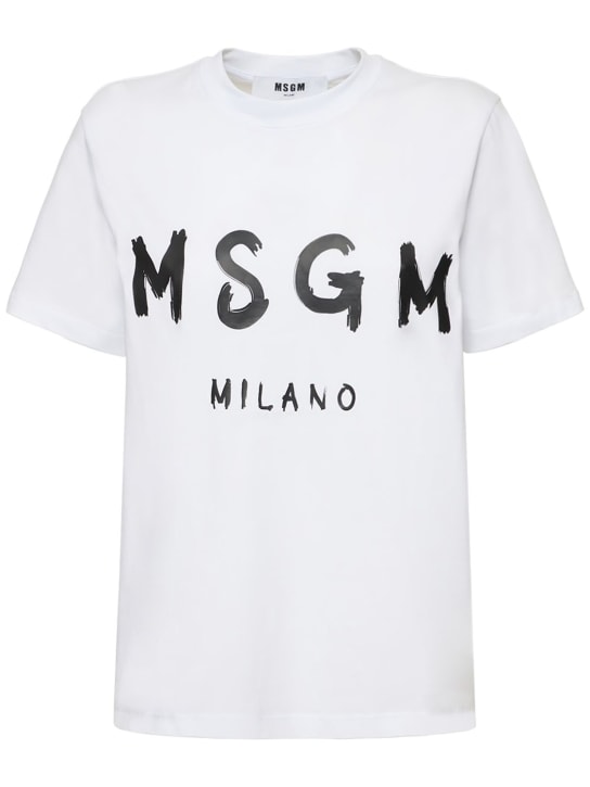 MSGM: ロゴプリントTシャツ - women_0 | Luisa Via Roma