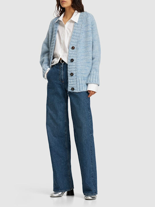 Maison Margiela: Cardigan in maglia di misto alpaca - women_1 | Luisa Via Roma