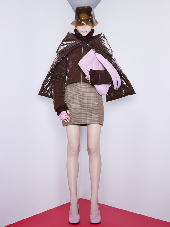 Nina Ricci: Wool blend houndstooth mini skirt - women_1 | Luisa Via Roma