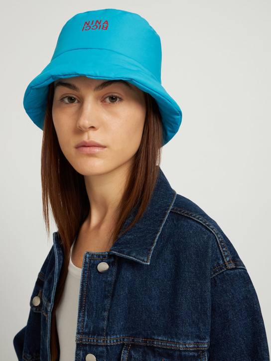 Nina Ricci: Cappello bucket in techno imbottito con logo - women_1 | Luisa Via Roma