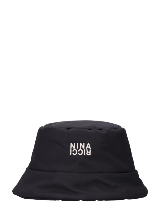 Nina Ricci: Cappello bucket in techno imbottito con logo - women_0 | Luisa Via Roma