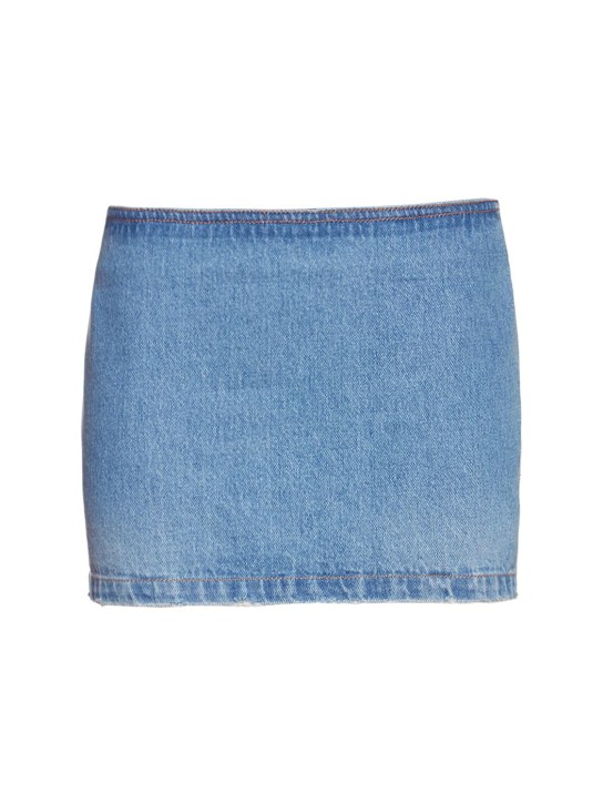 Cotton denim mini skirt - Thumbnail 1