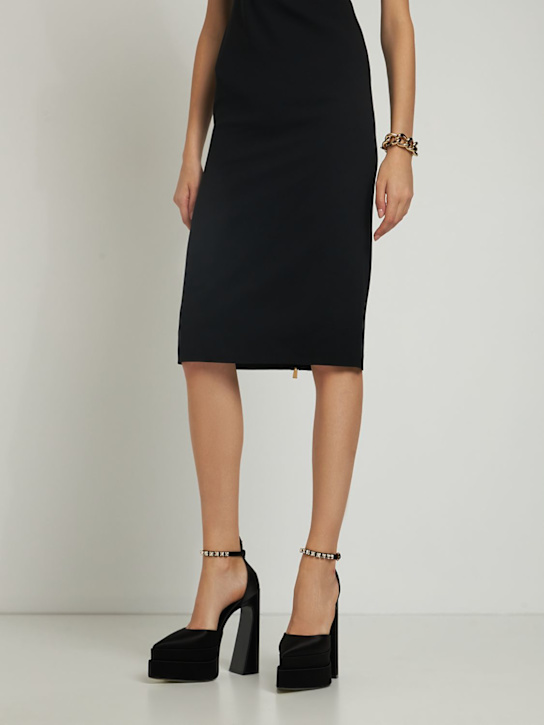 Versace: 160毫米装饰绸缎高跟鞋 - 黑色 - women_1 | Luisa Via Roma