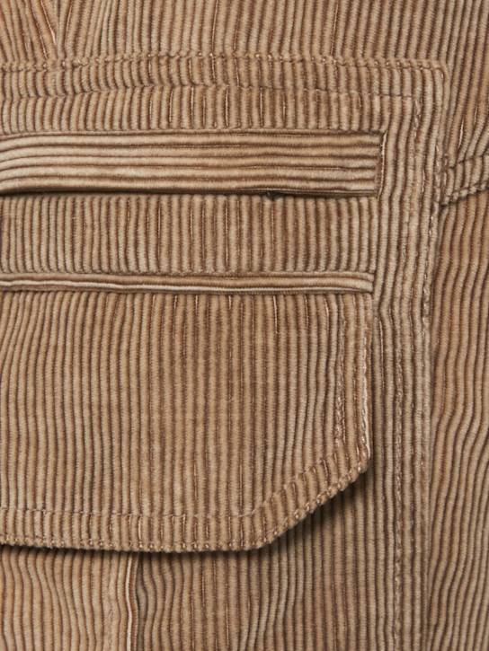 Brioni: 코튼 & 캐시미어 카고 팬츠 - 회갈색 - men_1 | Luisa Via Roma