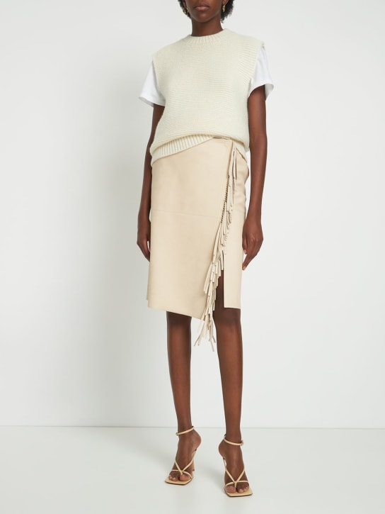 Fringed faux suede skirt - Thumbnail 2