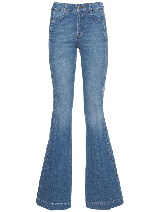 Stella McCartney: Jean évasé en denim de coton stretch 70's - Denim - women_0 | Luisa Via Roma
