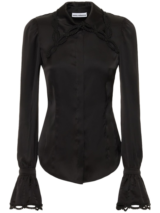 Ruffled satin fitted shirt - Rabanne - Women | Luisaviaroma