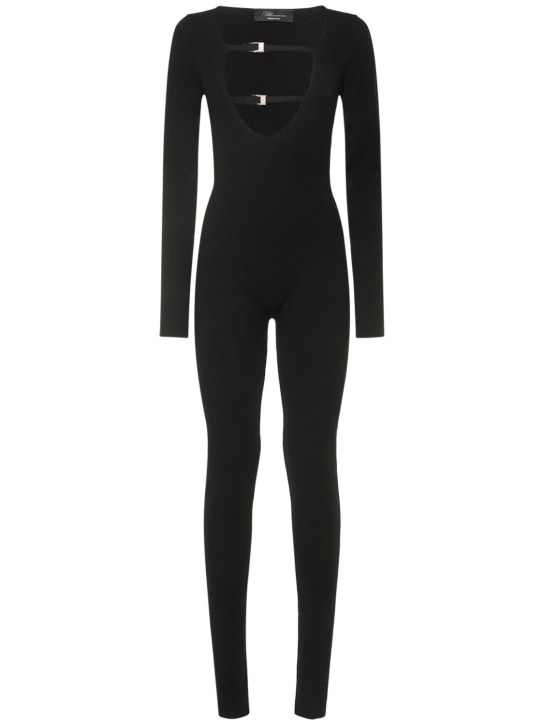 Blumarine: Cutout viscose blend jumpsuit - women_0 | Luisa Via Roma
