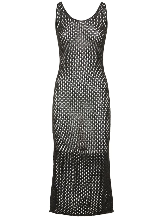 Dion Lee: Mesh knit long sleeveless dress - Black - women_0 | Luisa Via Roma