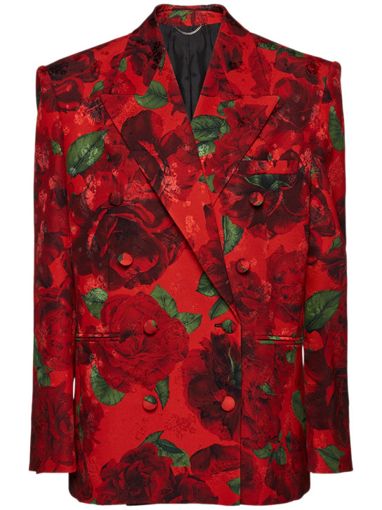 Magda Butrym: Silk printed oversized blazer - women_0 | Luisa Via Roma
