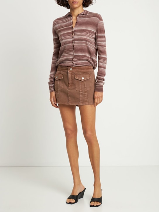 Gimaguas: Honda cotton mini skirt - Brown - women_1 | Luisa Via Roma