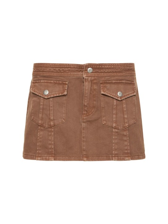 Gimaguas: Honda cotton mini skirt - Brown - women_0 | Luisa Via Roma