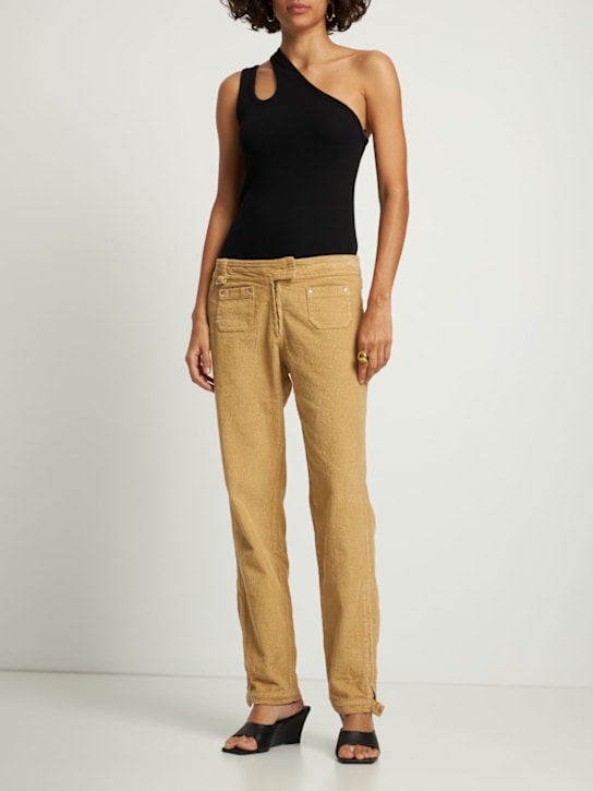 Gimaguas: Cross straight pants - Beige - women_1 | Luisa Via Roma