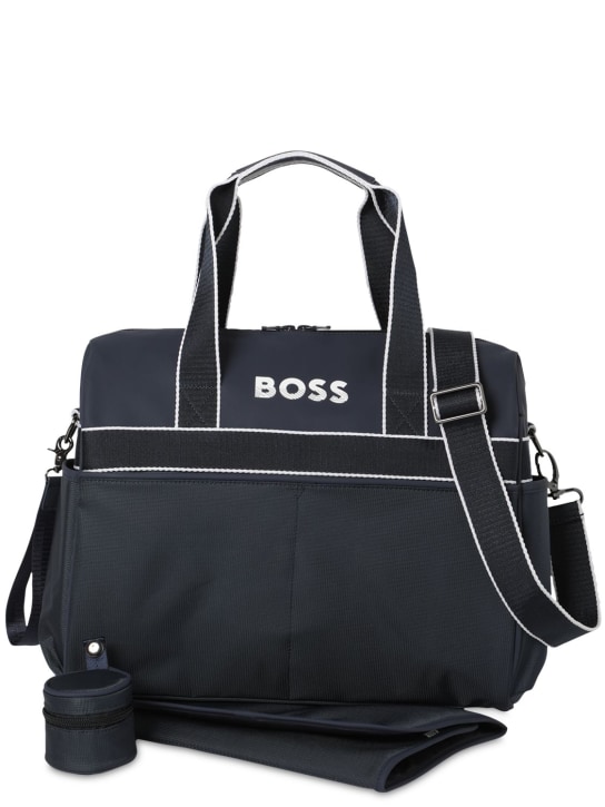 Boss: Borsa fasciatoio in nylon con logo - kids-boys_0 | Luisa Via Roma
