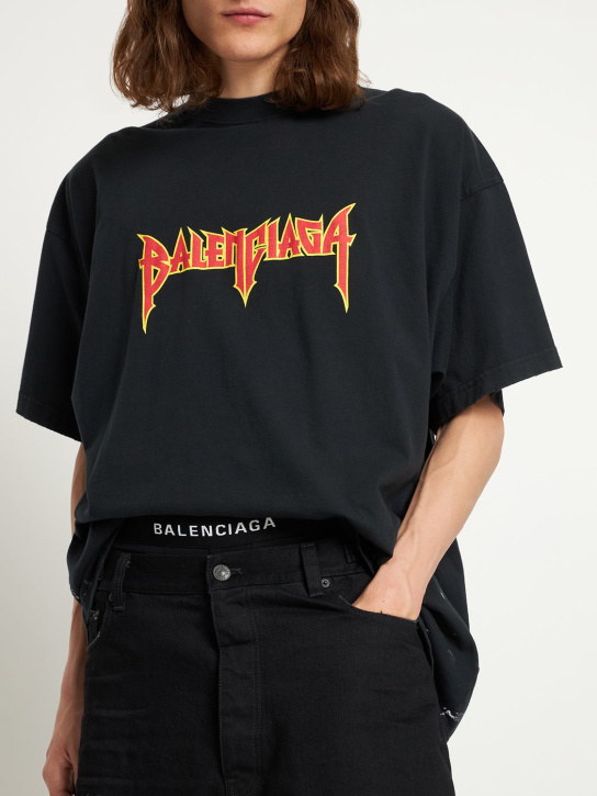 Balenciaga: Stretch cotton boxer briefs - Black/White - men_2 | Luisa Via Roma