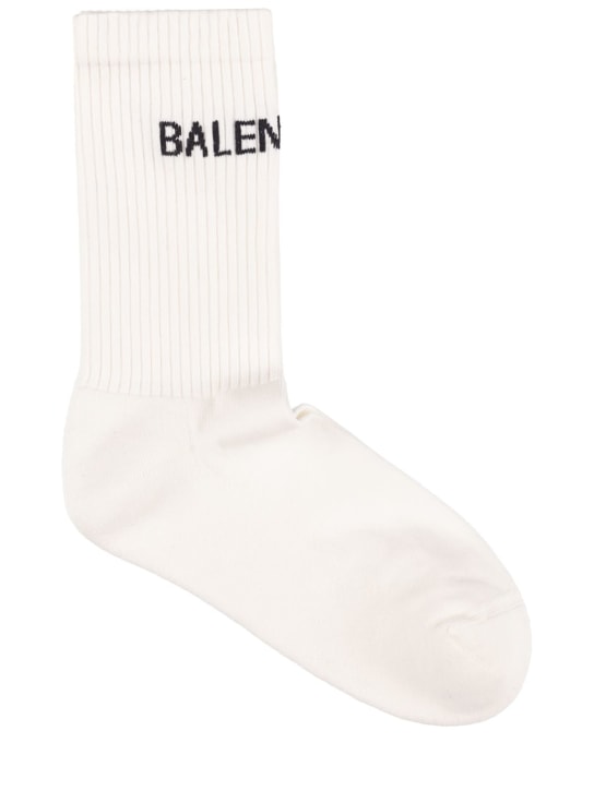 Balenciaga: Tennis socks - White - men_0 | Luisa Via Roma