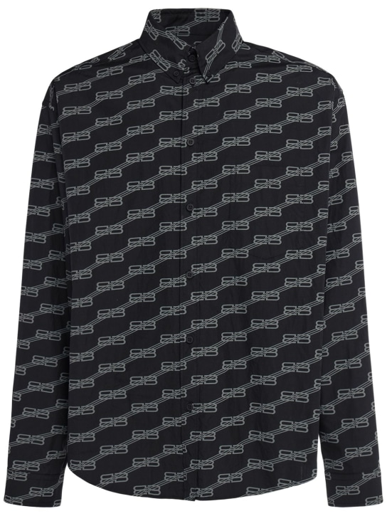 Balenciaga: Cotton shirt - Black/Grey - men_0 | Luisa Via Roma