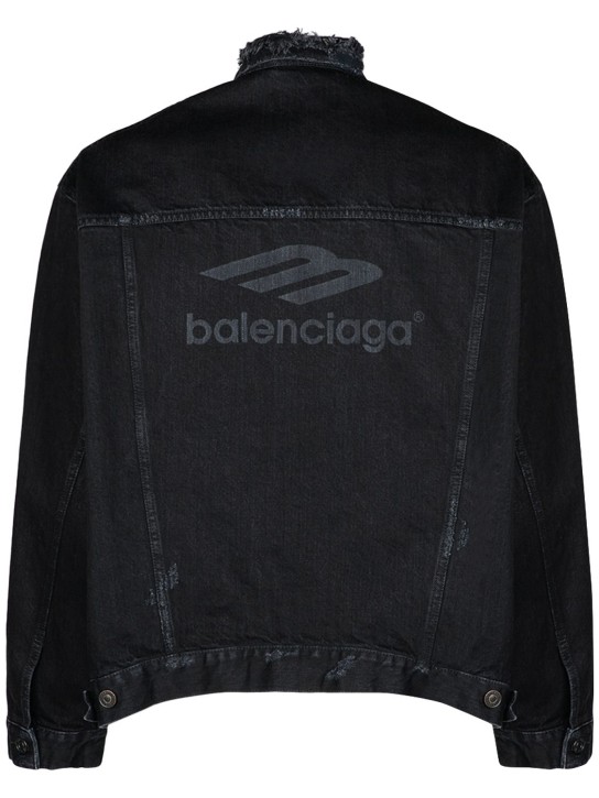 Balenciaga: 棉质夹克 - Rubber Black - men_0 | Luisa Via Roma