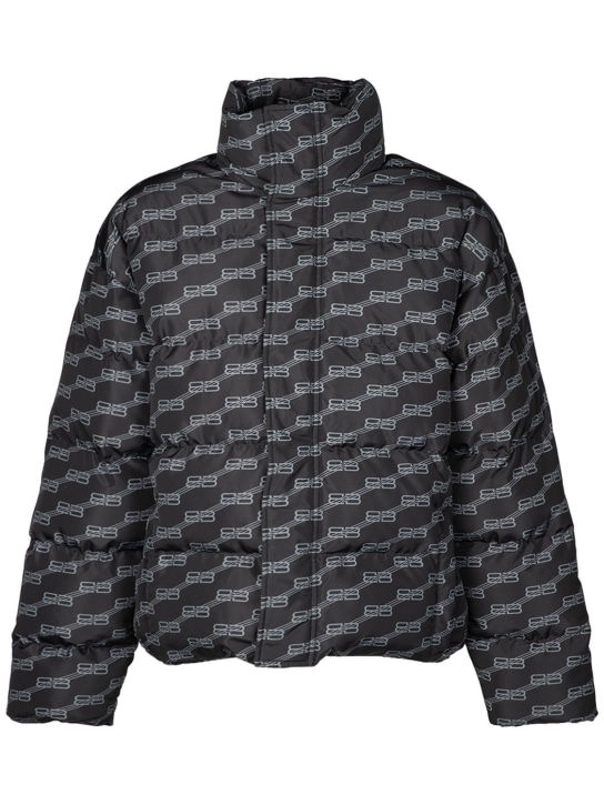 Balenciaga: Printed tech puffer jacket - Black/Grey - men_0 | Luisa Via Roma