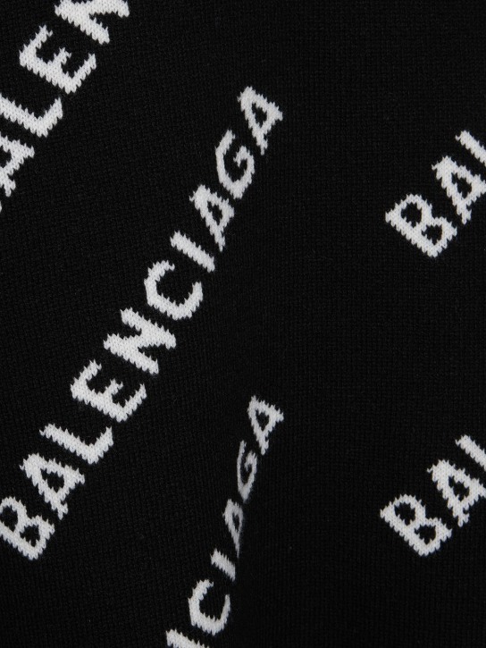 Balenciaga: Wool blend knit cardigan - Siyah/Beyaz - men_1 | Luisa Via Roma