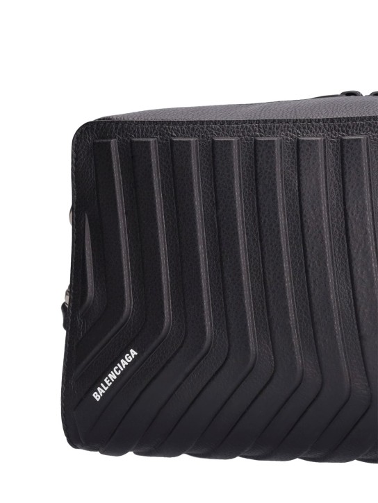 Balenciaga: Car embossed leather toiletry bag - Black - men_2 | Luisa Via Roma