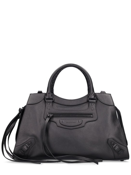 Balenciaga: Medium Neo Classic tote bag - Black - men_0 | Luisa Via Roma