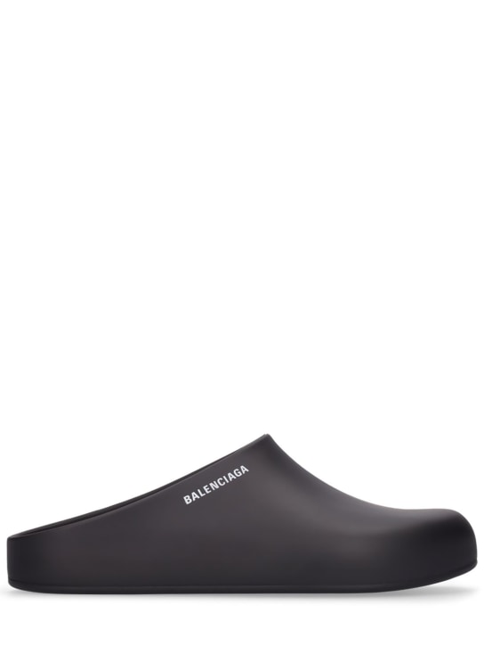Balenciaga: Clog pool slide sandals - Black - men_0 | Luisa Via Roma
