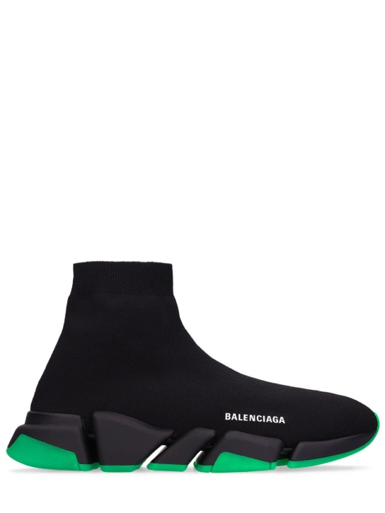 Balenciaga: Speed 2.0 LT スニーカー - ブラック/グリーン - men_0 | Luisa Via Roma