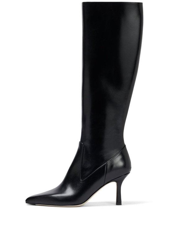Aeyde: 75mm Viv leather tall boots - women_0 | Luisa Via Roma