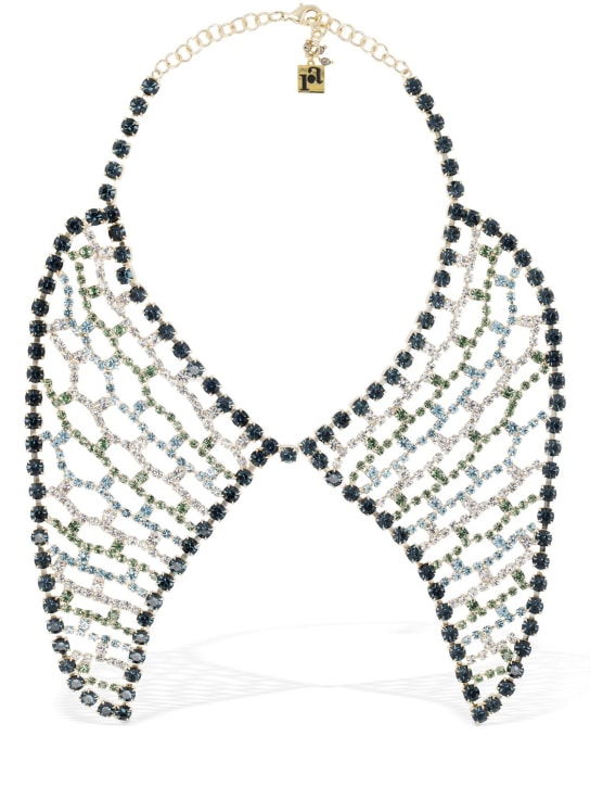 Rosantica: Tricot crystal statement collar - Multi/Gold - women_0 | Luisa Via Roma