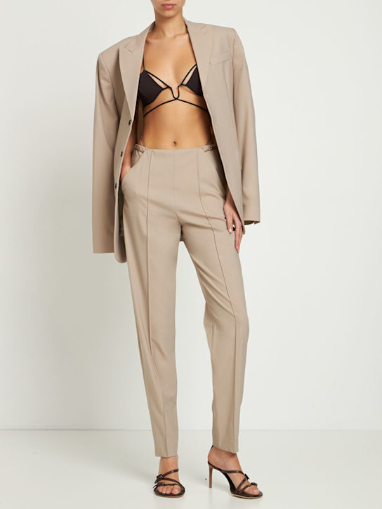 Nensi Dojaka: Viscose jersey cutout bra - Brown - women_1 | Luisa Via Roma