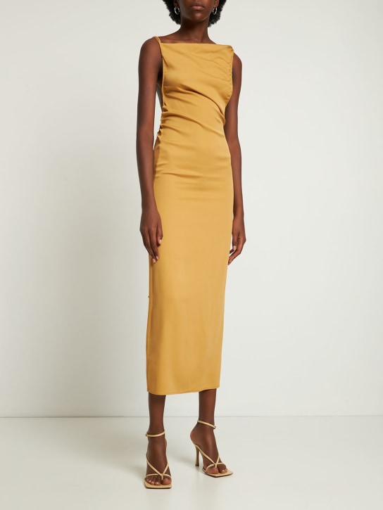 Christopher Esber: ストレッチビスコースドレープドレス - イエロー - women_1 | Luisa Via Roma