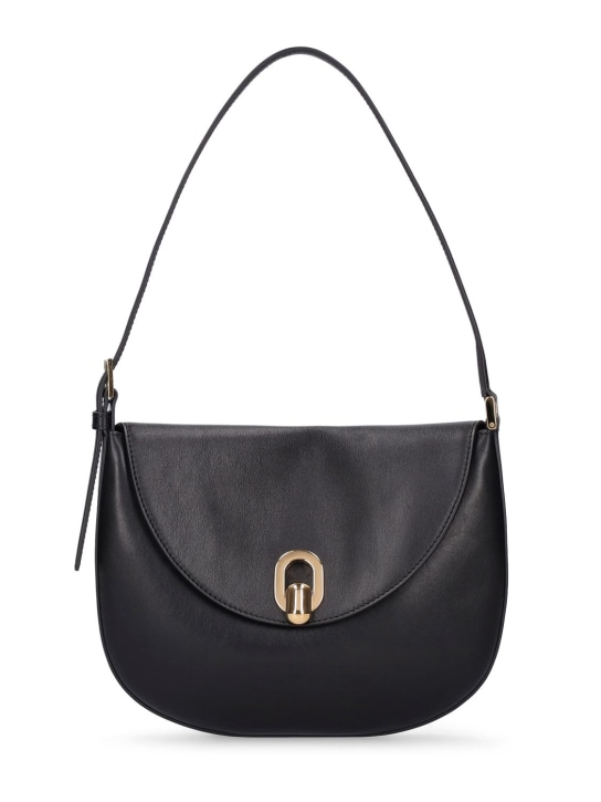 Savette: The Tondo smooth leather hobo bag - Black - women_0 | Luisa Via Roma