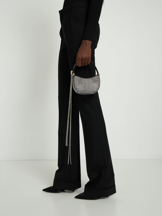 Magda Butrym: Micro Vesna leather & crystals bag - Black/Silver - women_1 | Luisa Via Roma