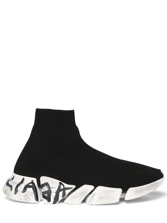 Balenciaga: Speed 2.0 LT运动鞋 - 黑色/白色 - men_0 | Luisa Via Roma