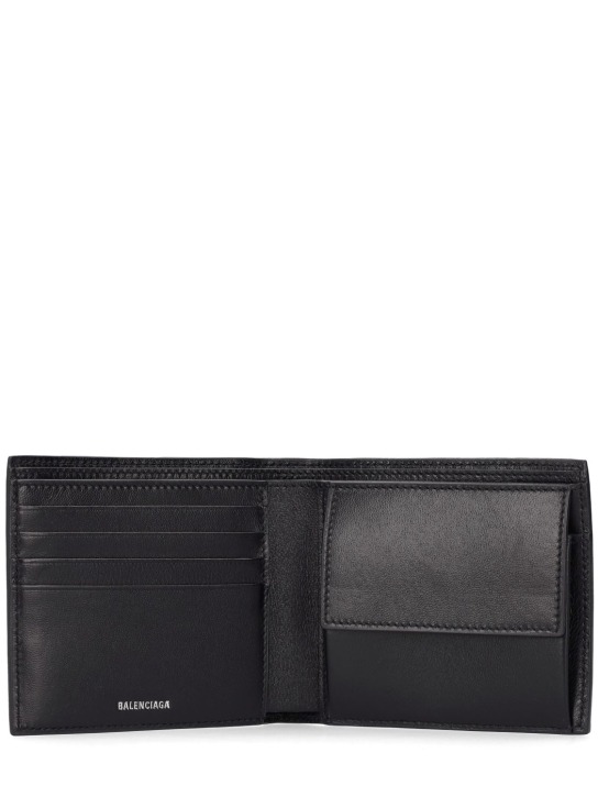Balenciaga: BB embossed leather wallet - Black - men_1 | Luisa Via Roma