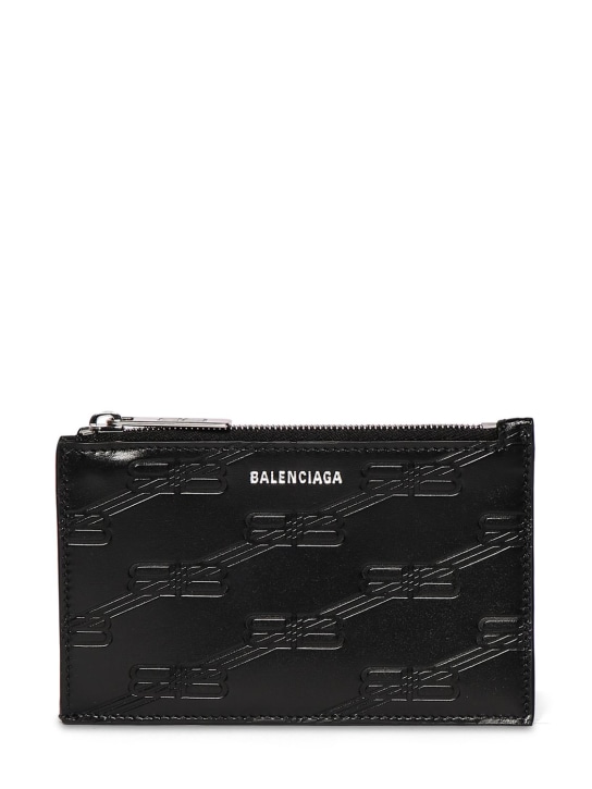Balenciaga: BB Monogram カードホルダー - ブラック - men_0 | Luisa Via Roma