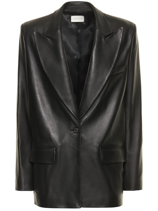 Magda Butrym: Oversize tailored leather blazer - Black - women_0 | Luisa Via Roma