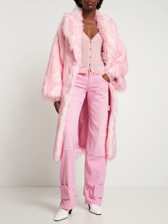 Stand Studio: Zoey faux fur long coat - women_1 | Luisa Via Roma
