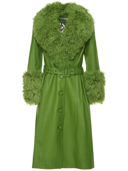 Saks Potts: Foxy shearling coat - Yeşil - women_0 | Luisa Via Roma