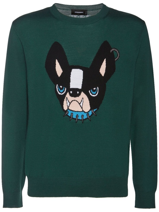 Icon ciro jacquard knit wool sweater - Dsquared2 - Men | Luisaviaroma