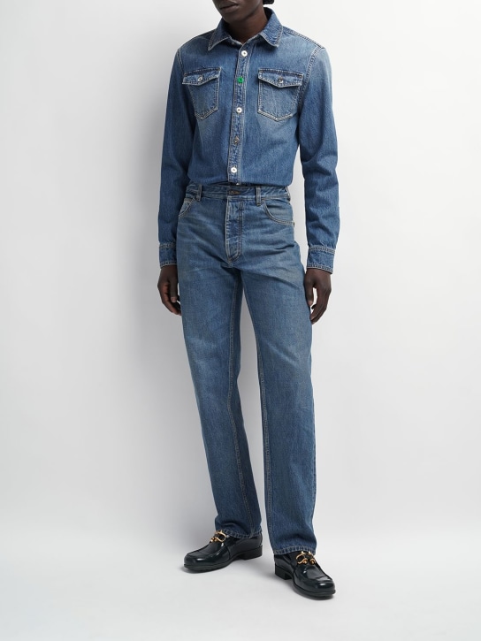 Bottega Veneta: Jeans Medium Washed Straight - Mid Blue - men_1 | Luisa Via Roma