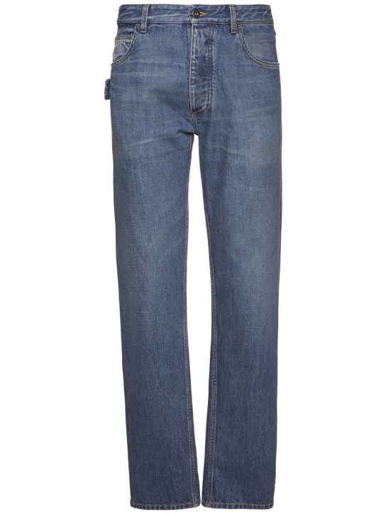 Bottega Veneta: Jeans in denim Medium Washed Straight - Mid Blue - men_0 | Luisa Via Roma