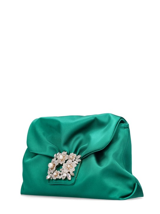 Roger Vivier: RV Bouquet drape satin clutch - Granita - women_3 | Luisa Via Roma