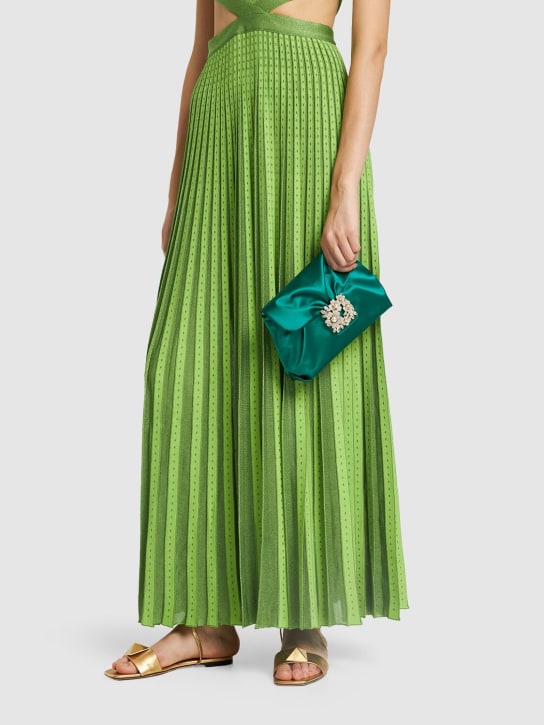 Roger Vivier: RV Bouquet drape satin clutch - Granita - women_1 | Luisa Via Roma