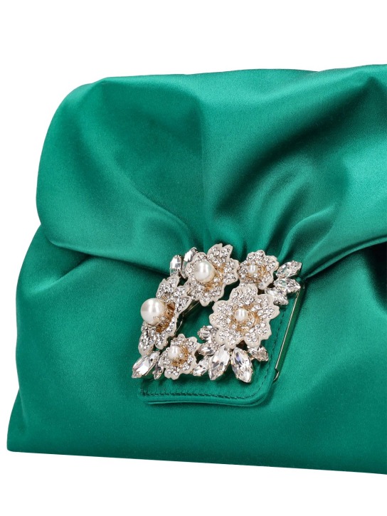 Roger Vivier: RV Bouquet drape satin clutch - Granita - women_4 | Luisa Via Roma
